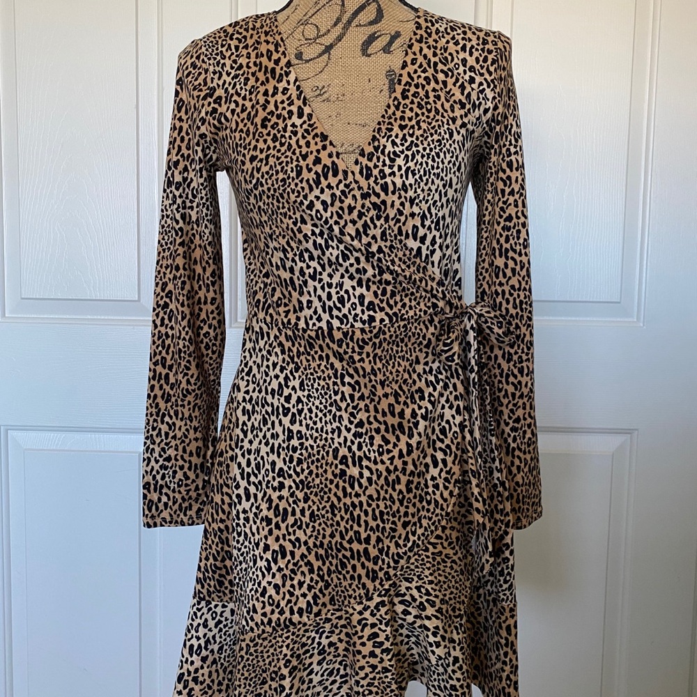 H&M Leopard print wrap dress